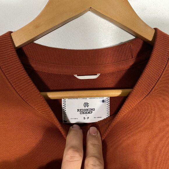 Reigning Champ Oversized French Terry Crewneck Sweatshirt Burnt Orangem men's Sm - Picture 5 of 8